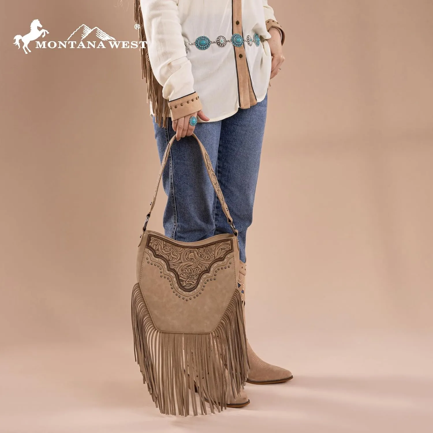Montana Western Fringe Hobo Bags for Women Top Handle Shoulder Purses