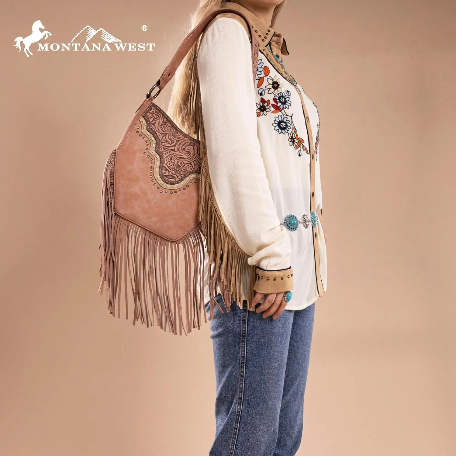 Montana Western Fringe Hobo Bags for Women Top Handle Shoulder Purses