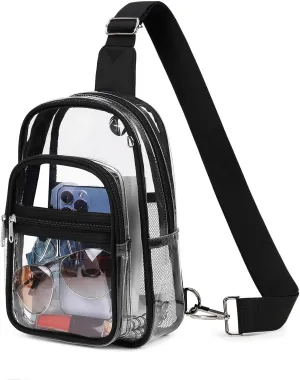 MOONBABY Clear Bag for Stadium Events, Clear Backpack Purse for Women Waterproof TPU Crossbody Fanny Pack