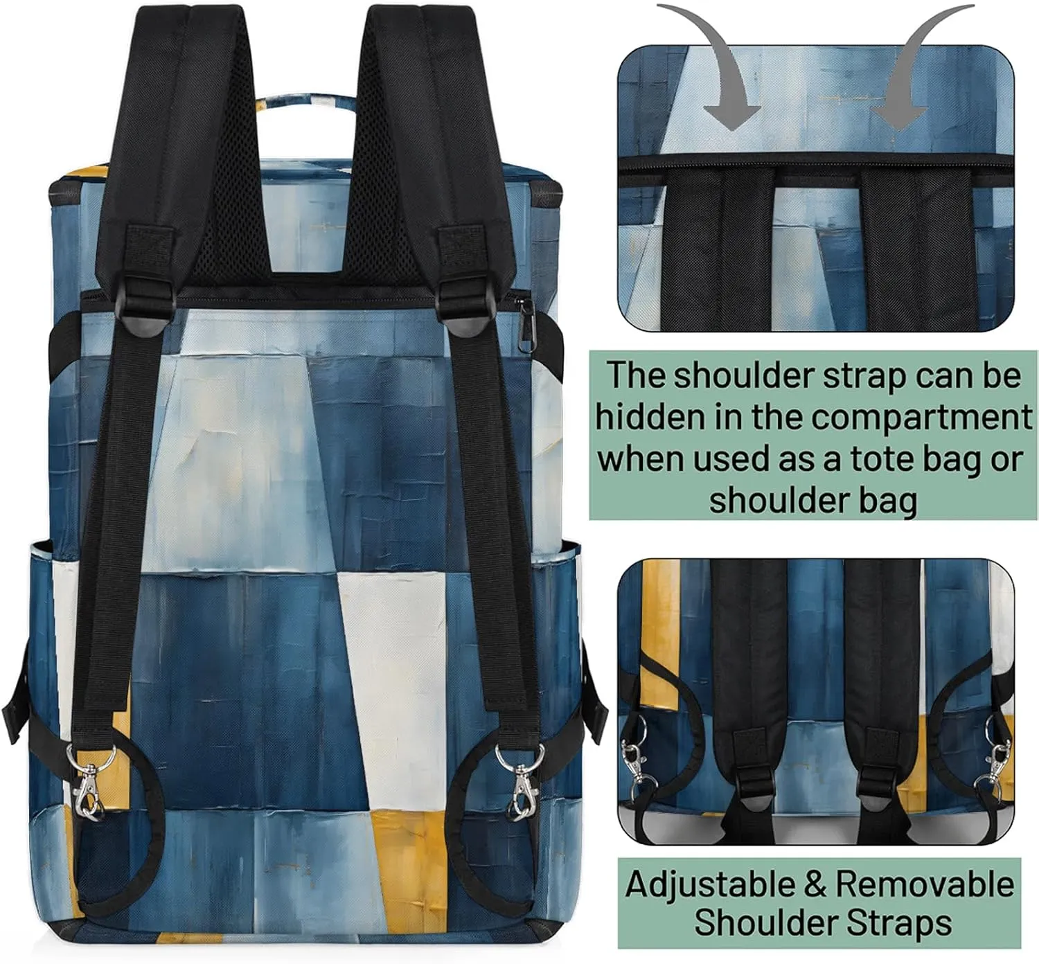 Moroccan Geometric Modern Gym Bags for Men Women Sports Backpack with Shoe Compartment 3-in-1 Tactical Duffle Bag for Overnight Weekender Travel