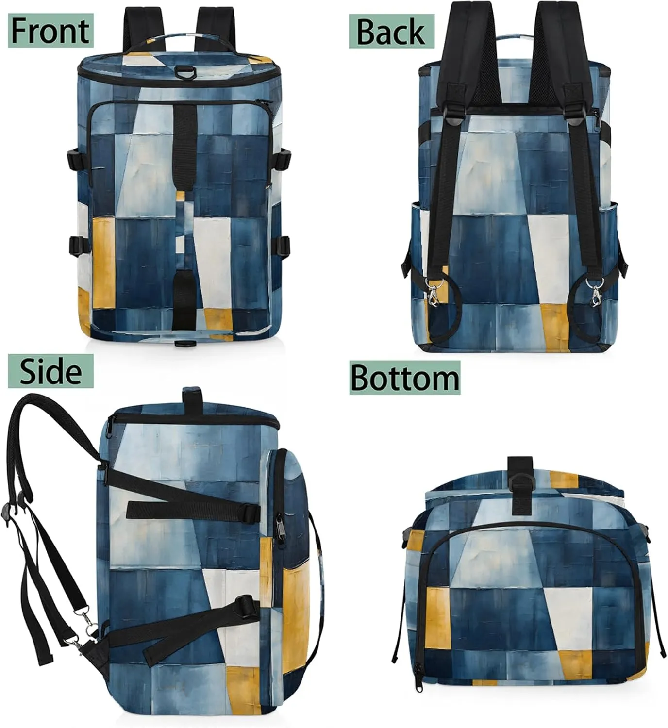 Moroccan Geometric Modern Gym Bags for Men Women Sports Backpack with Shoe Compartment 3-in-1 Tactical Duffle Bag for Overnight Weekender Travel
