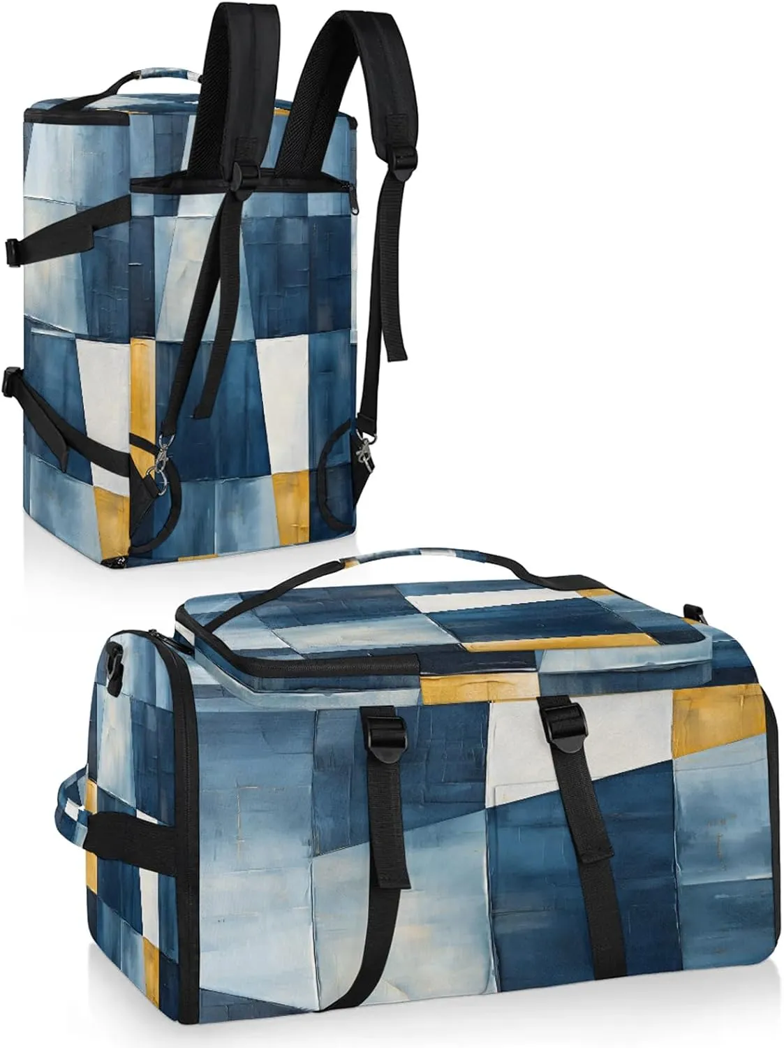 Moroccan Geometric Modern Gym Bags for Men Women Sports Backpack with Shoe Compartment 3-in-1 Tactical Duffle Bag for Overnight Weekender Travel
