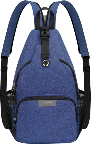 MOSISO Sling Backpack Travel Hiking Daypack, Crossbody Convertible Sling Bag with Front Pocket One Shoulder Chest Bag