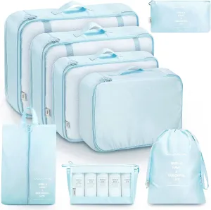 Mossio 8 Set Packing Cubes with Shoe Bag - Travel Luggage Organizer for Suitcase Clothes Storage Bag