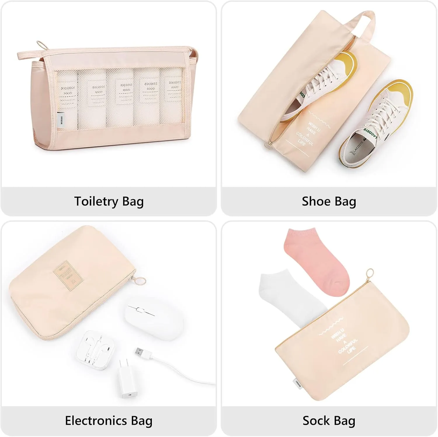 Mossio 9 Set Packing Cubes with Shoe Bag & Electronics Bag - Luggage Organizers Suitcase Travel Accessories