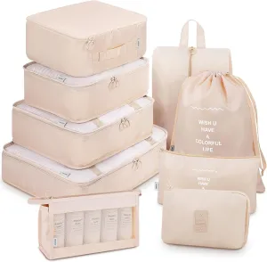 Mossio 9 Set Packing Cubes with Shoe Bag & Electronics Bag - Luggage Organizers Suitcase Travel Accessories
