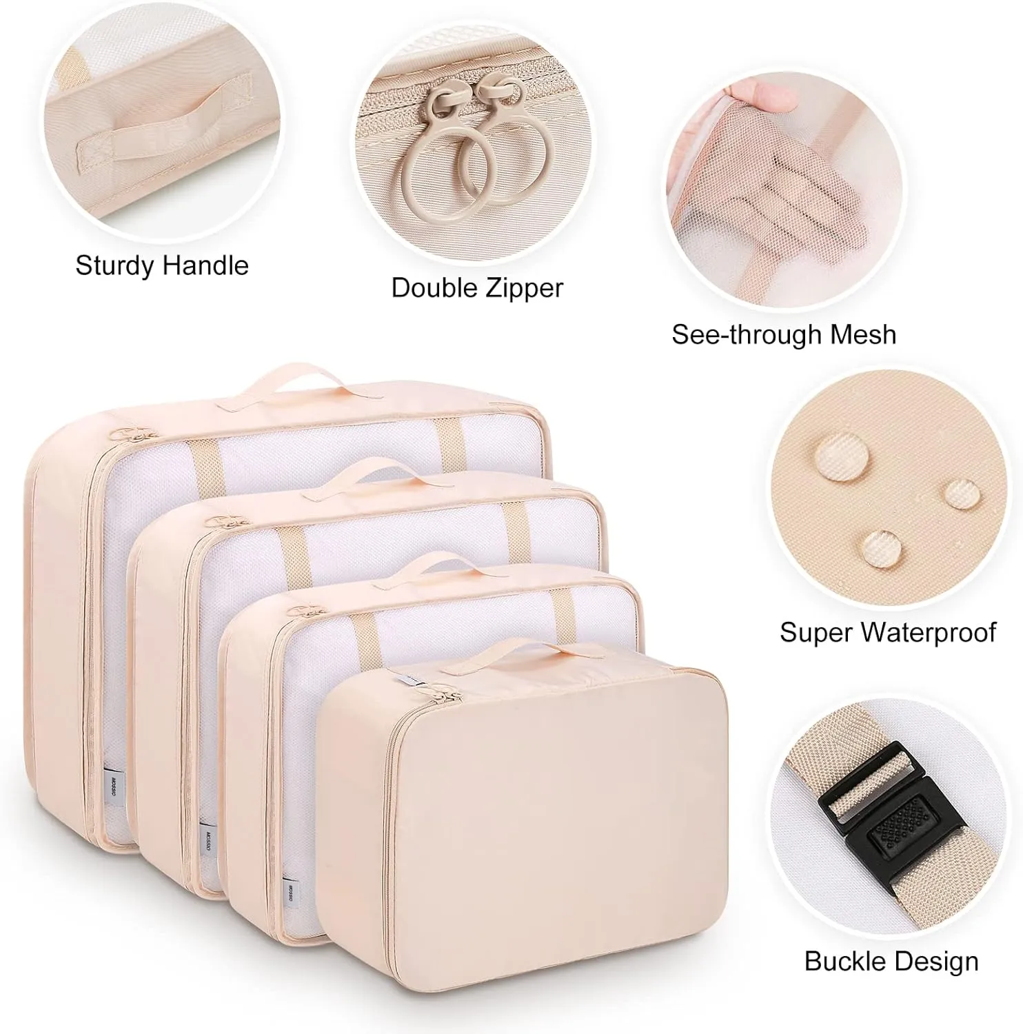 Mossio 9 Set Packing Cubes with Shoe Bag & Electronics Bag - Luggage Organizers Suitcase Travel Accessories