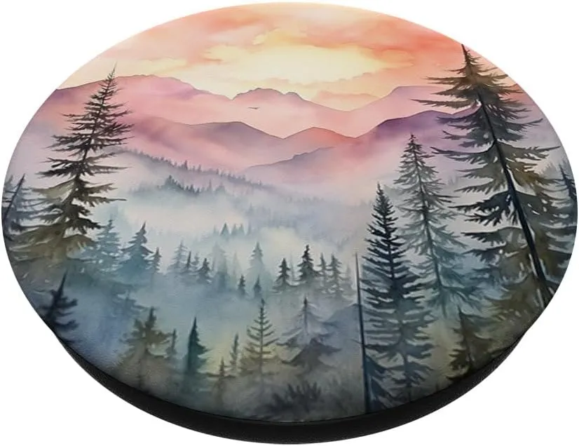 Mountains Wilderness Forest Hiking Pine Tree Nature PopSockets Adhesive PopGrip