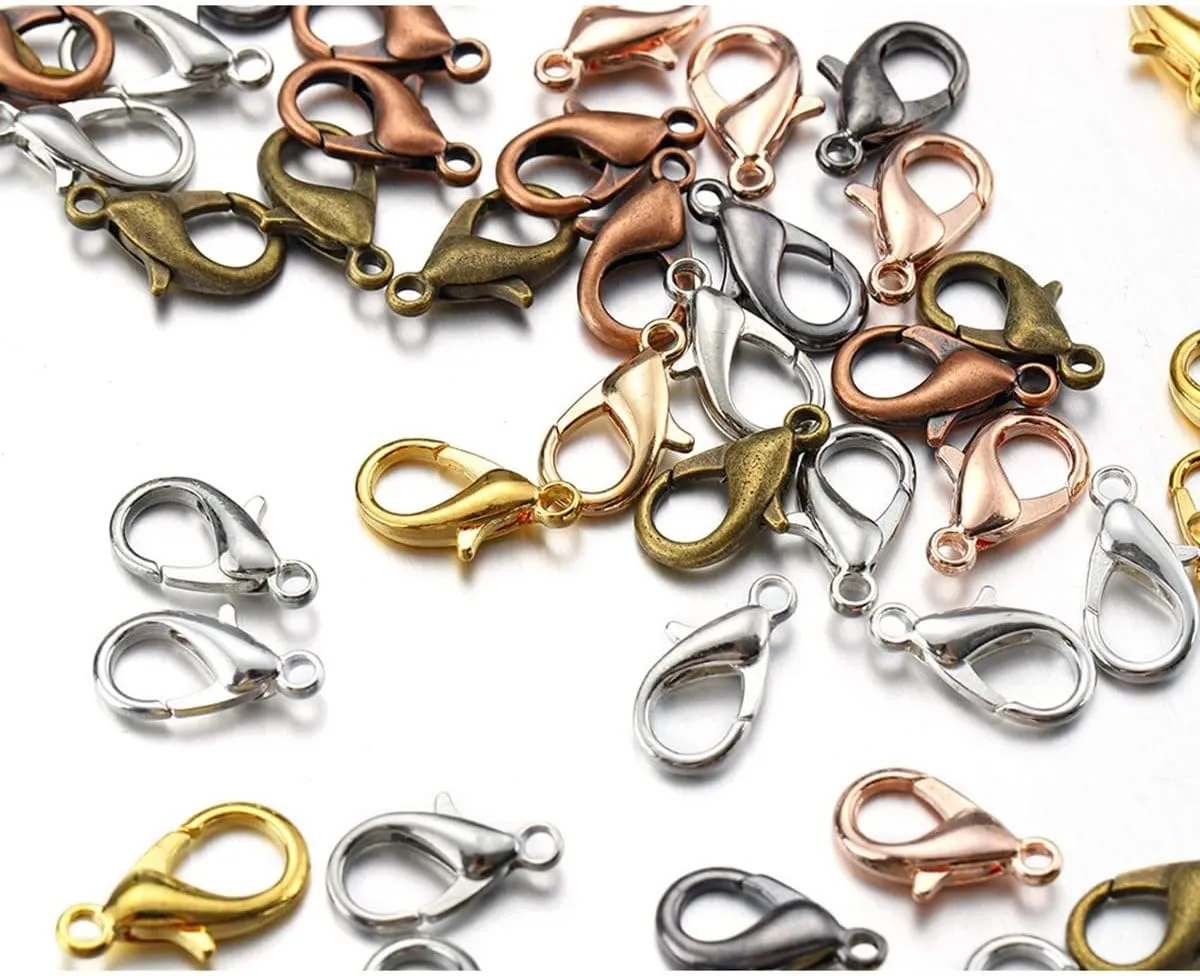 MSCFTFB 300 Pieces Mini Lobster Clasps Metal Lobster Claw Clips Fastener Hooks for Bracelet Necklace Choker Jewelry Making Findings DIY Keychain Bag Phone Dangle Charms (6x12mm,Antique Bronze)