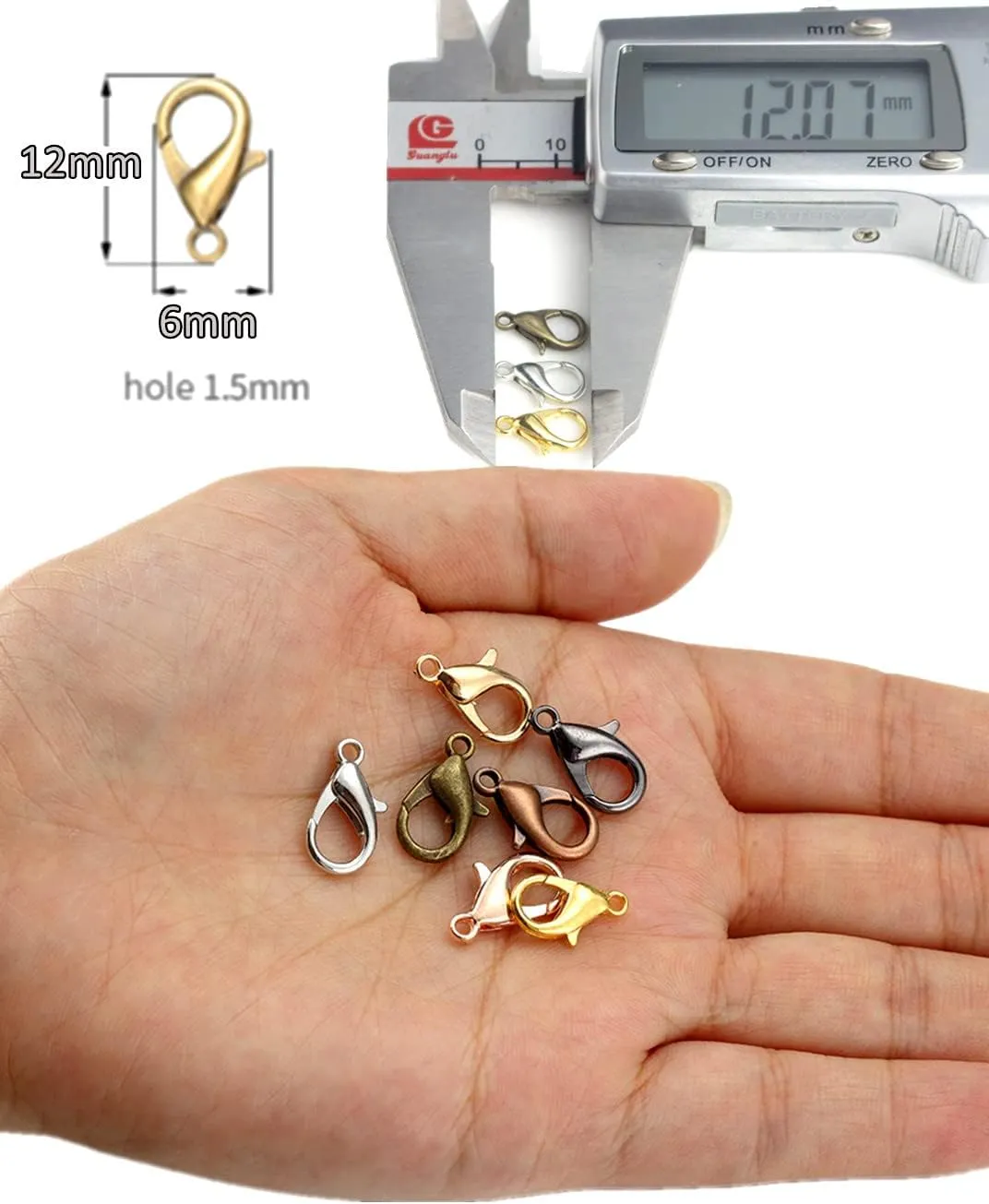 MSCFTFB 300 Pieces Mini Lobster Clasps Metal Lobster Claw Clips Fastener Hooks for Bracelet Necklace Choker Jewelry Making Findings DIY Keychain Bag Phone Dangle Charms (6x12mm,Antique Bronze)