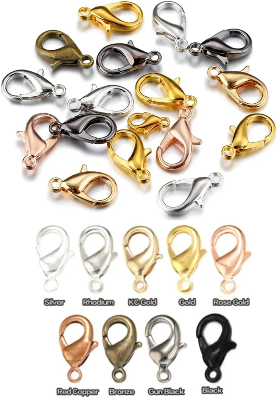 MSCFTFB 300 Pieces Mini Lobster Clasps Metal Lobster Claw Clips Fastener Hooks for Bracelet Necklace Choker Jewelry Making Findings DIY Keychain Bag Phone Dangle Charms (6x12mm,Antique Bronze)