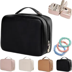 Multi Compartment Toiletry Cosmetics Bag, Set Patient Travel Toiletry Bag, Large Capacity Travel Toiletry Bag Waterproof Cosmetic Bag, For Women Girls Travel (Black)
