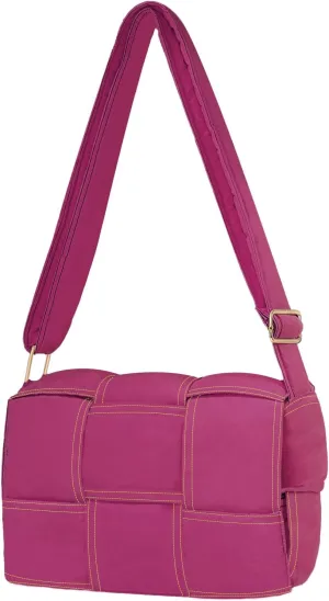 NAARIIAN Puffer Crossbody Bag for Women, Lightweight Puffy Shoulder Bags with Adjustable Strap,Quilted Woven Purse Hobo Bag