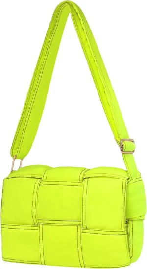 NAARIIAN Puffer Crossbody Bag for Women, Lightweight Puffy Shoulder Bags with Adjustable Strap,Quilted Woven Purse Hobo Bag