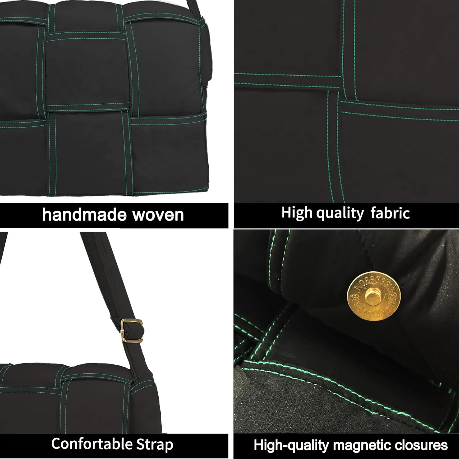 NAARIIAN Puffer Crossbody Bag for Women, Lightweight Puffy Shoulder Bags with Adjustable Strap,Quilted Woven Purse Hobo Bag