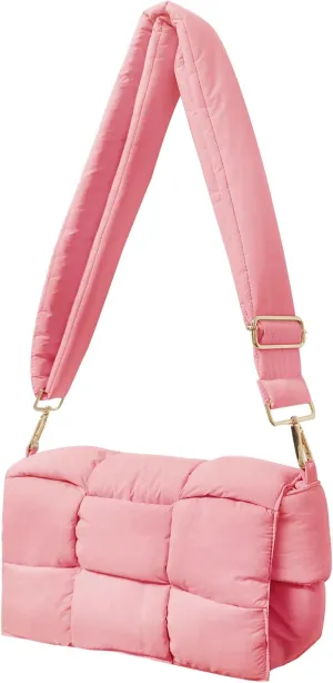 NAARIIAN Shoulder bags for women, Light-weight small puffer purses waterproof, hand-woven puffy bag crossbody handbag