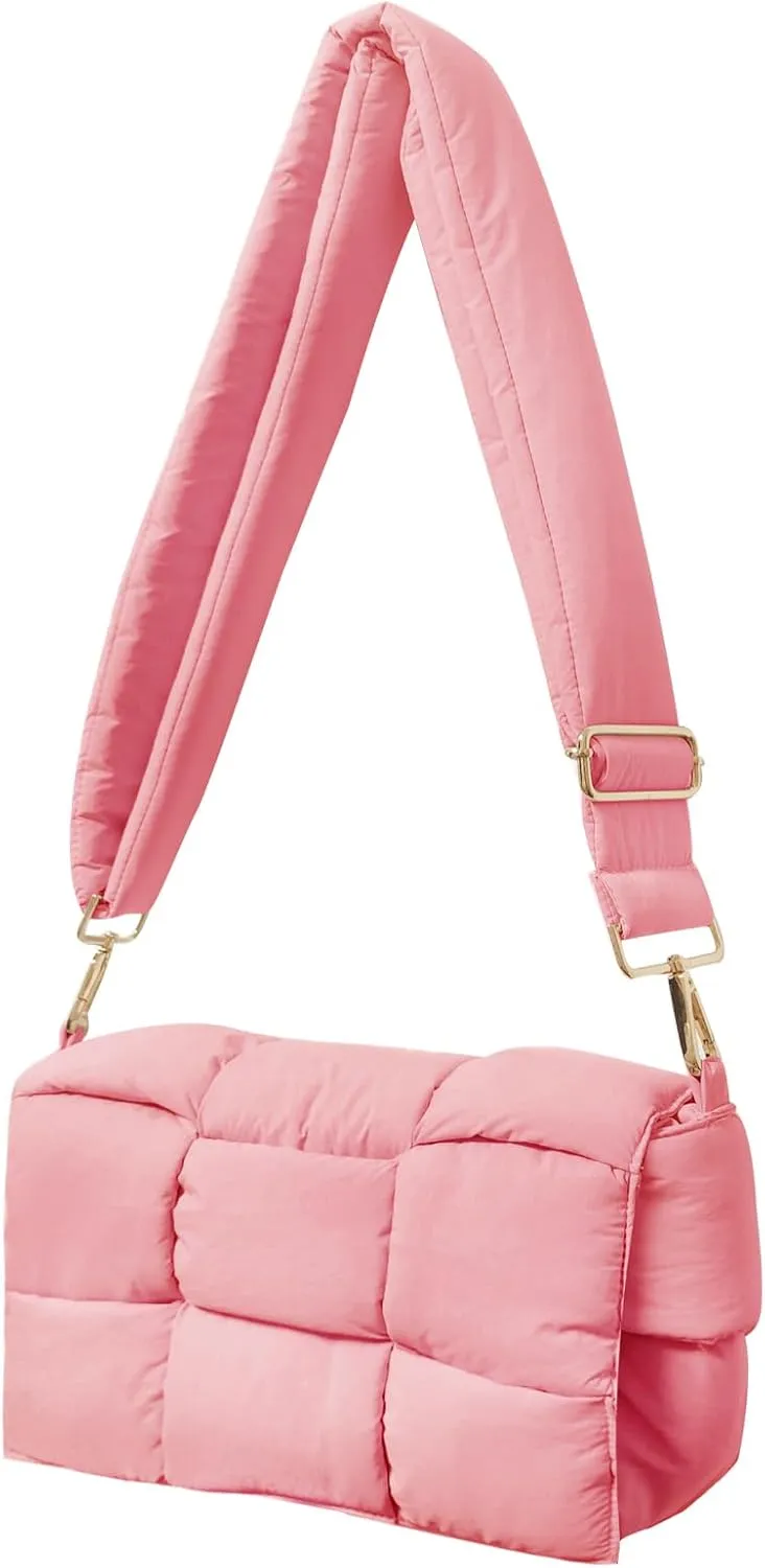 NAARIIAN Shoulder bags for women, Light-weight small puffer purses waterproof, hand-woven puffy bag crossbody handbag