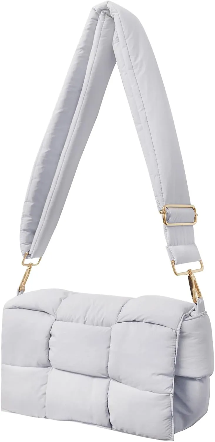 NAARIIAN Shoulder bags for women, Light-weight small puffer purses waterproof, hand-woven puffy bag crossbody handbag