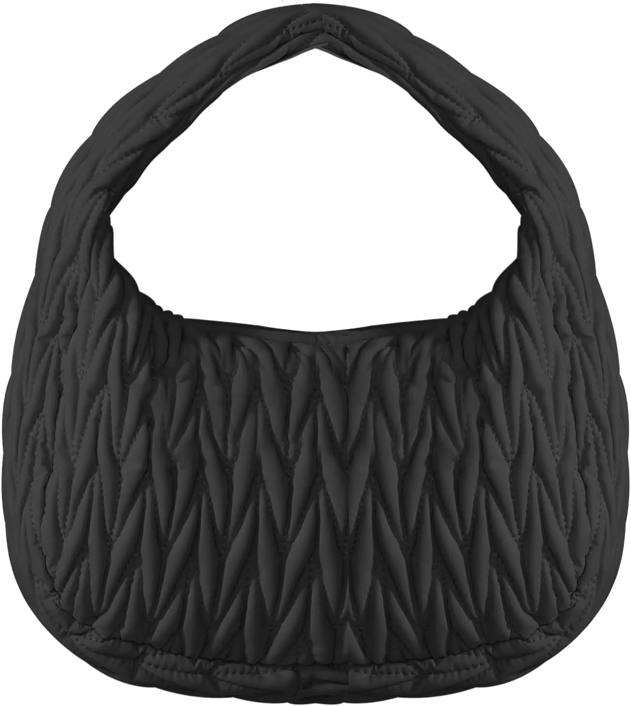 NAARIIAN Small Puffer Purse for Women Quilted Puffer Shoulder Bag Lightweight Crescent Bag for Casual, Travel