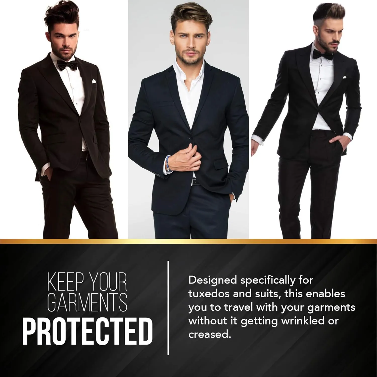 Navy Suit Garment Travel Bags 3 Pack - 40" X 24" - By Your Bags