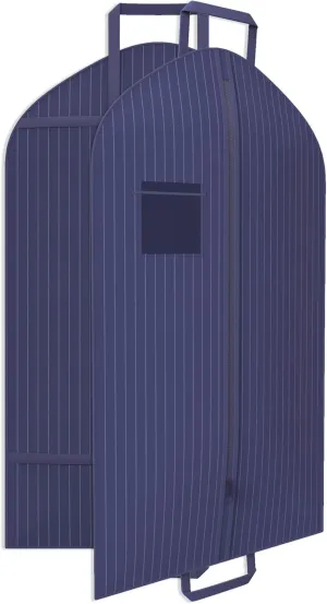 Navy Suit Garment Travel Bags -ID Tag Window, Durable Heavy Duty, Lightweight