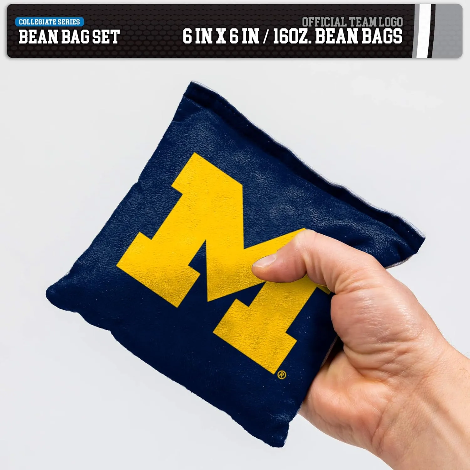 NCAA College Dual Sided Bean Bags by Wild Sports, 8 Count, Premium Toss Bags for Cornhole Set - Great for Tailgates, Outdoors, Backyard