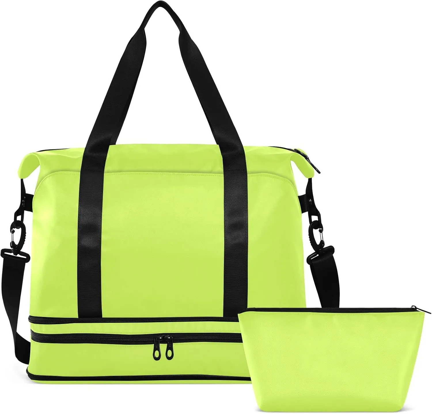 Neon Yellow Gym Bag for Women Men Travel Duffel Bag with Shoe Compartment Carry On Weekender Overnight Bags for Airline Travel Under Seat