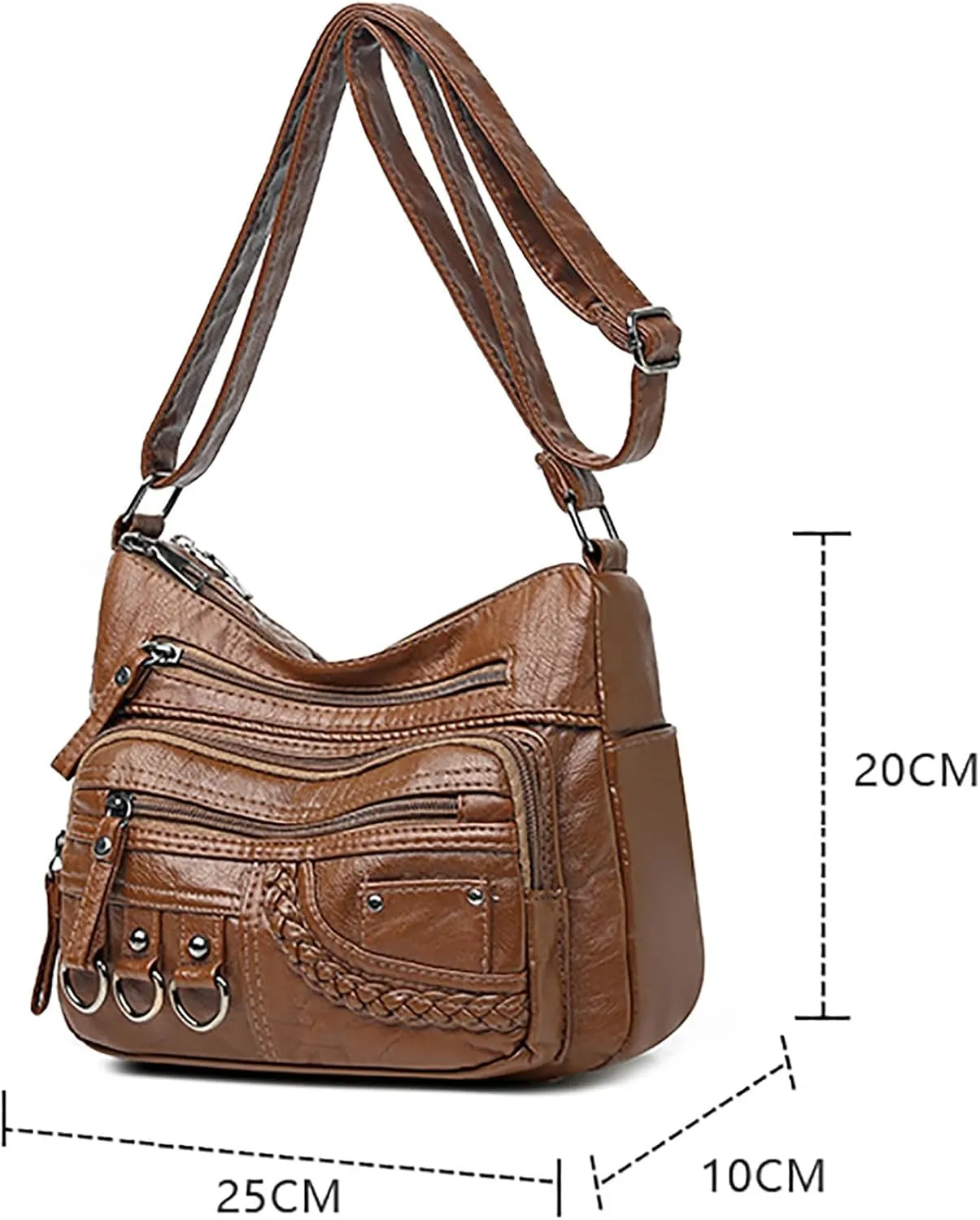 New Vintage Fashionable Large Space Weaving Crossbody Bag Simple And Magnificent Messenger Bag with Lots (Red, One Size)