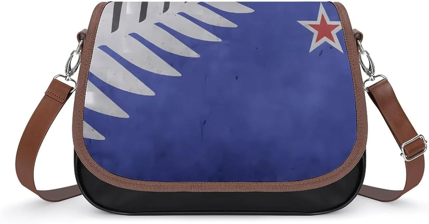 New Zealand Flag Trendy Crossbody Bags Purses for Women Casual Shoulder Handbags with Adjustable Wide Strap