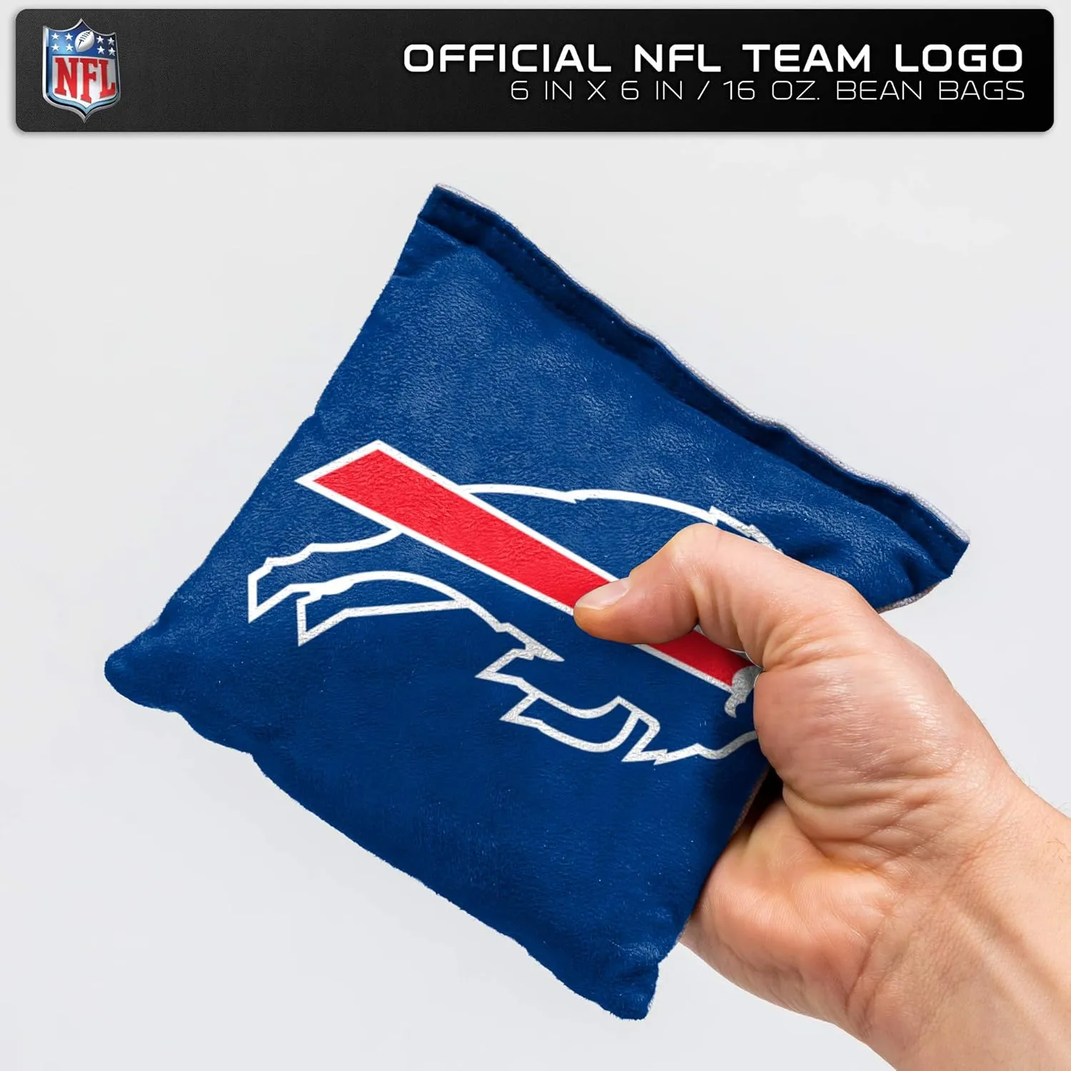 NFL Pro Football Dual Sided Bean Bags by Wild Sports, 8 Count, Premium Toss Bags for Cornhole Set - Great for Tailgates, Outdoors, Backyard
