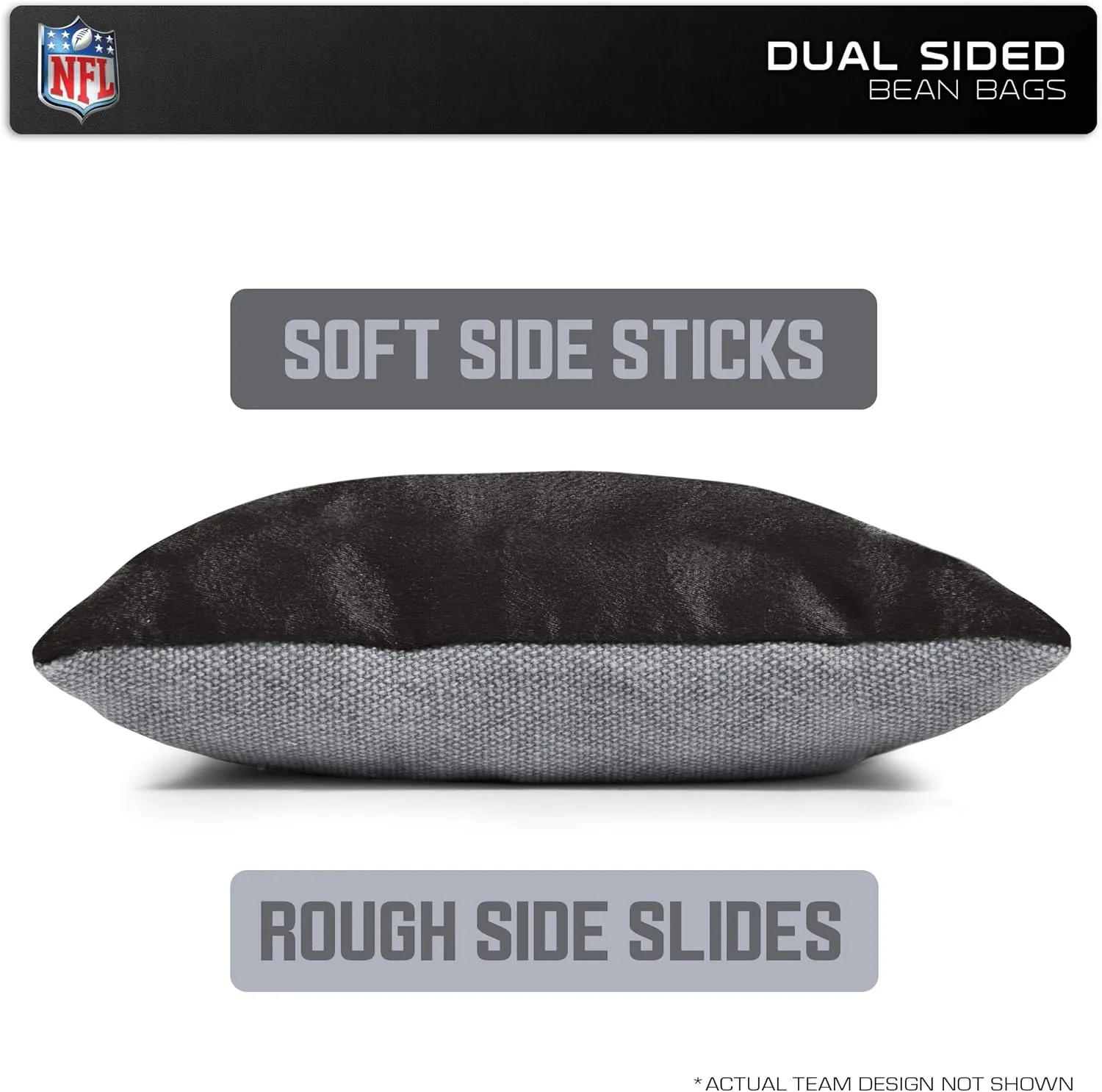 NFL Pro Football Dual Sided Bean Bags by Wild Sports, 8 Count, Premium Toss Bags for Cornhole Set - Great for Tailgates, Outdoors, Backyard