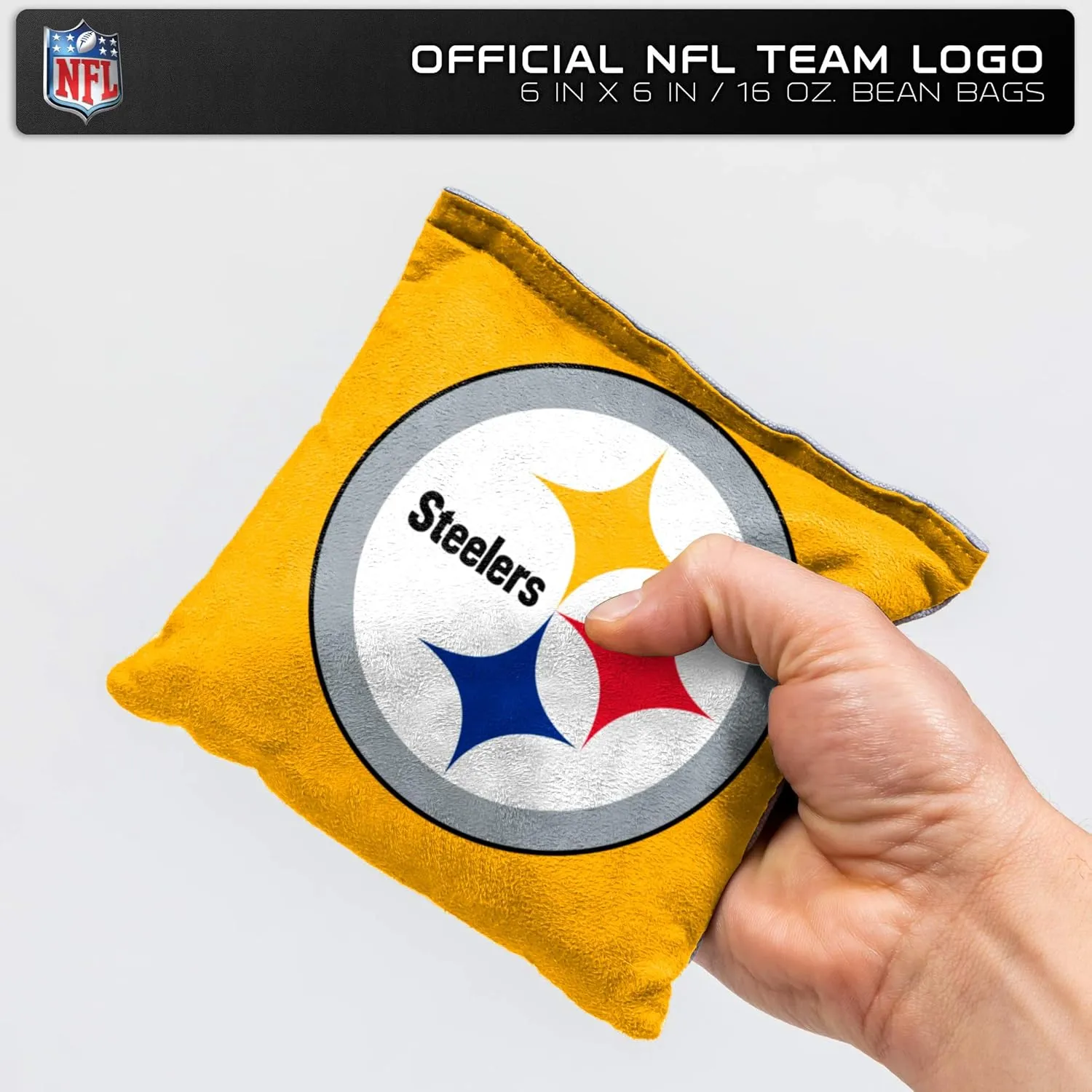 NFL Pro Football Dual Sided Bean Bags by Wild Sports, 8 Count, Premium Toss Bags for Cornhole Set - Great for Tailgates, Outdoors, Backyard