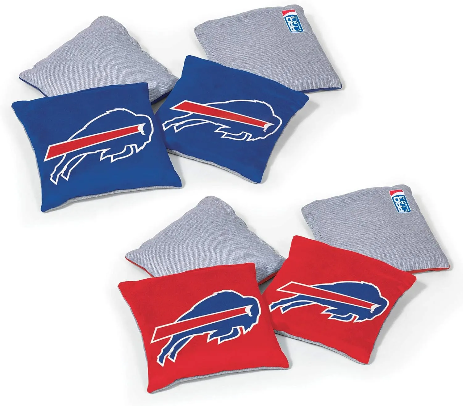 NFL Pro Football Dual Sided Bean Bags by Wild Sports, 8 Count, Premium Toss Bags for Cornhole Set - Great for Tailgates, Outdoors, Backyard