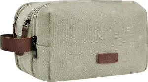 NGIL Traveling Toiletry Bag, Canvas Toiletry Organizer for Women and Men, Cosmetic Case, Skincare, Shaving Kit Organizer Traveling Toiletry Bag (Beige, Medium)