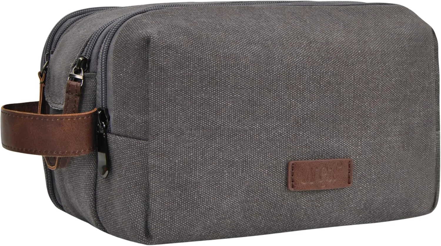 NGIL Traveling Toiletry Bag, Canvas Toiletry Organizer for Women and Men, Cosmetic Case, Skincare, Shaving Kit Organizer Traveling Toiletry Bag (Gray, Medium)