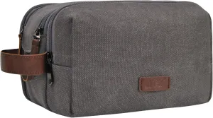 NGIL Traveling Toiletry Bag, Canvas Toiletry Organizer for Women and Men, Cosmetic Case, Skincare, Shaving Kit Organizer Traveling Toiletry Bag (Gray, Medium)