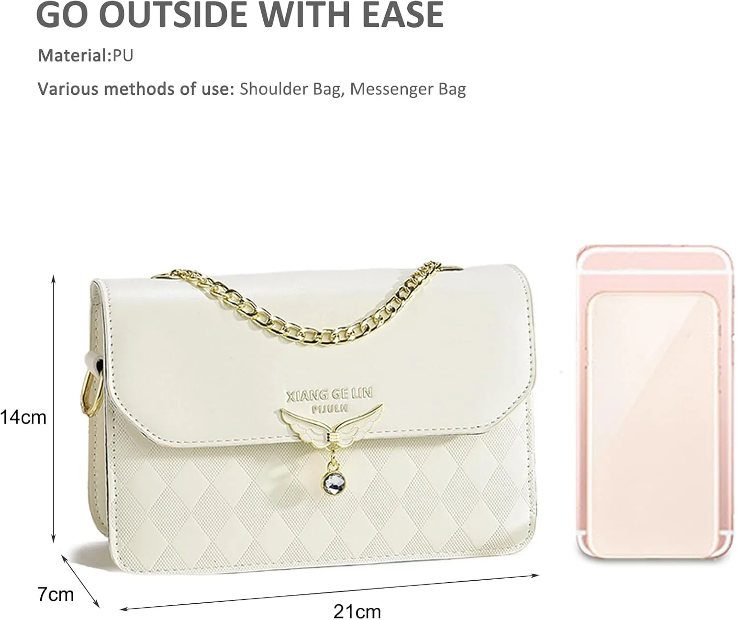 NICOLE & DORIS Crossbody Bags for Women Chain Handle Handbags Mini Shoulder Bag Patchwork