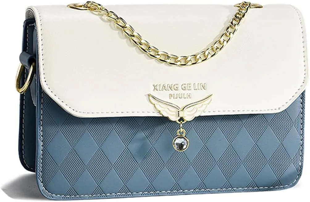 NICOLE & DORIS Crossbody Bags for Women Chain Handle Handbags Mini Shoulder Bag Patchwork
