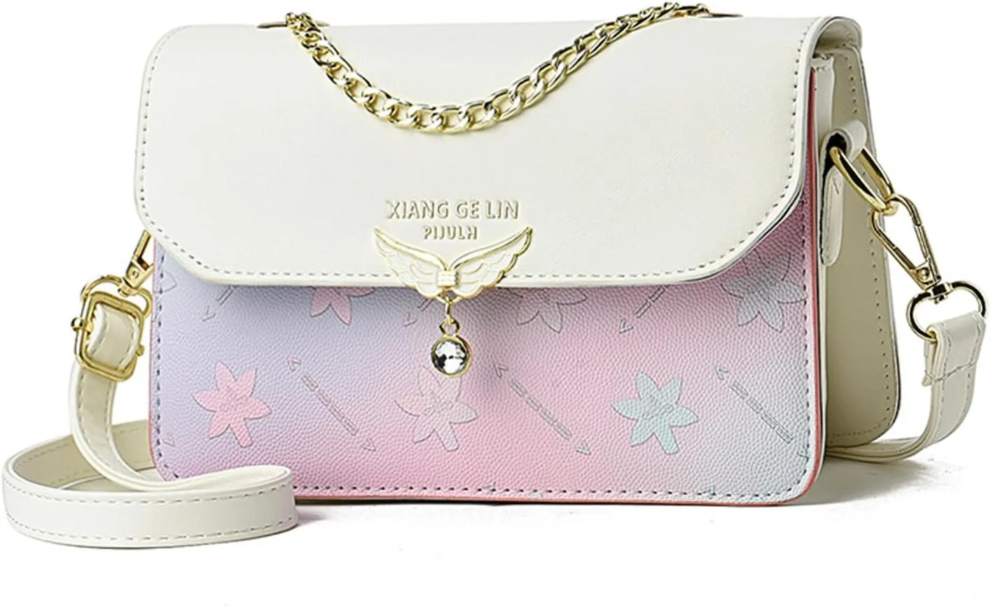 NICOLE & DORIS Crossbody Bags for Women Chain Handle Handbags Mini Shoulder Bag Patchwork