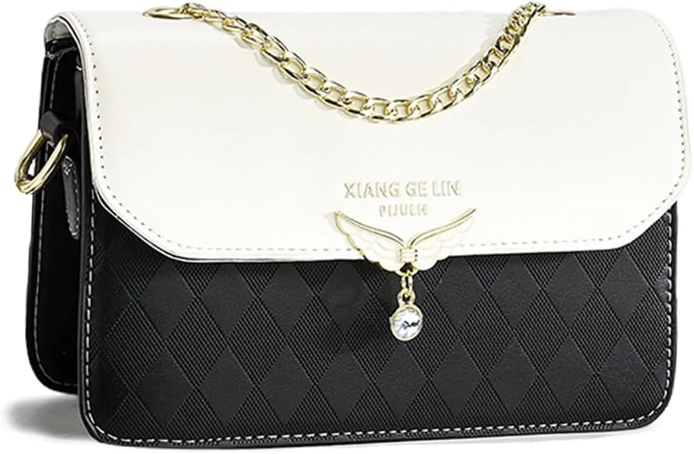 NICOLE & DORIS Crossbody Bags for Women Chain Handle Handbags Mini Shoulder Bag Patchwork