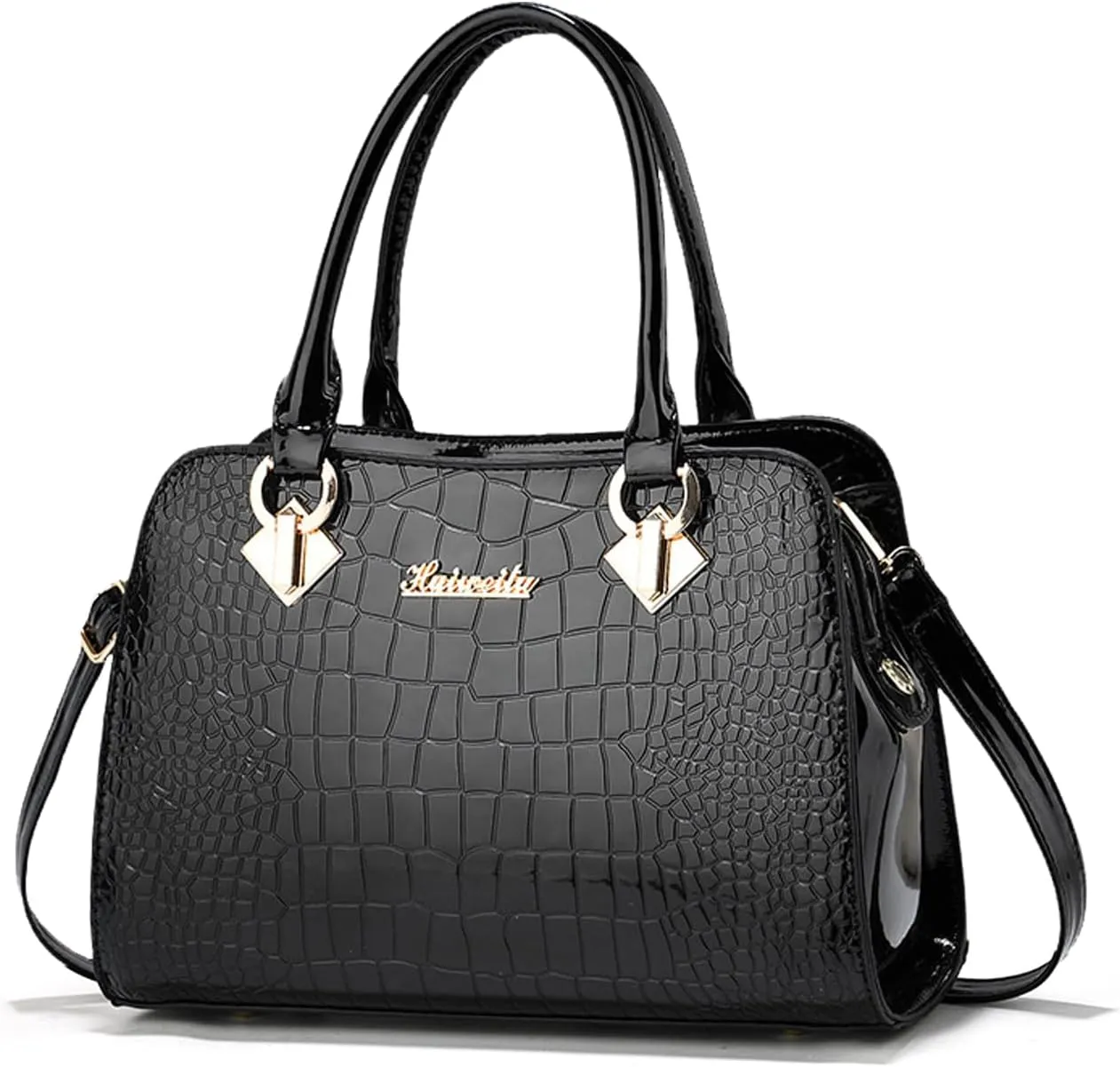 NICOLE & DORIS Ladies Medium Handbags Top Handle Bag Patent Leather Shoulder BagWaterproof Tote Bag