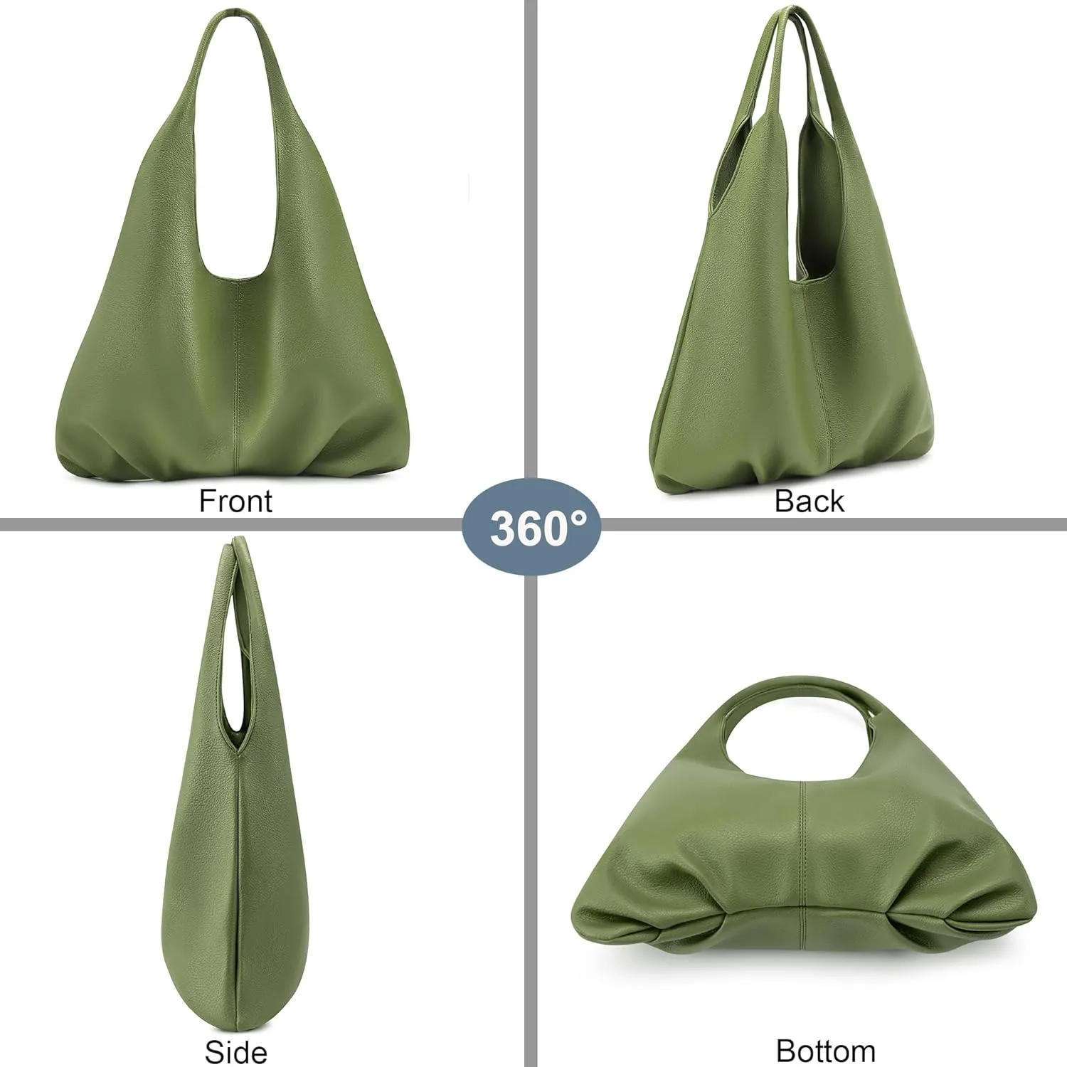 NIUEIMEE ZHOU Slouchy Hobo Bags for Women Retro Vegan Leather Shoulder Handbags with Coin Purse