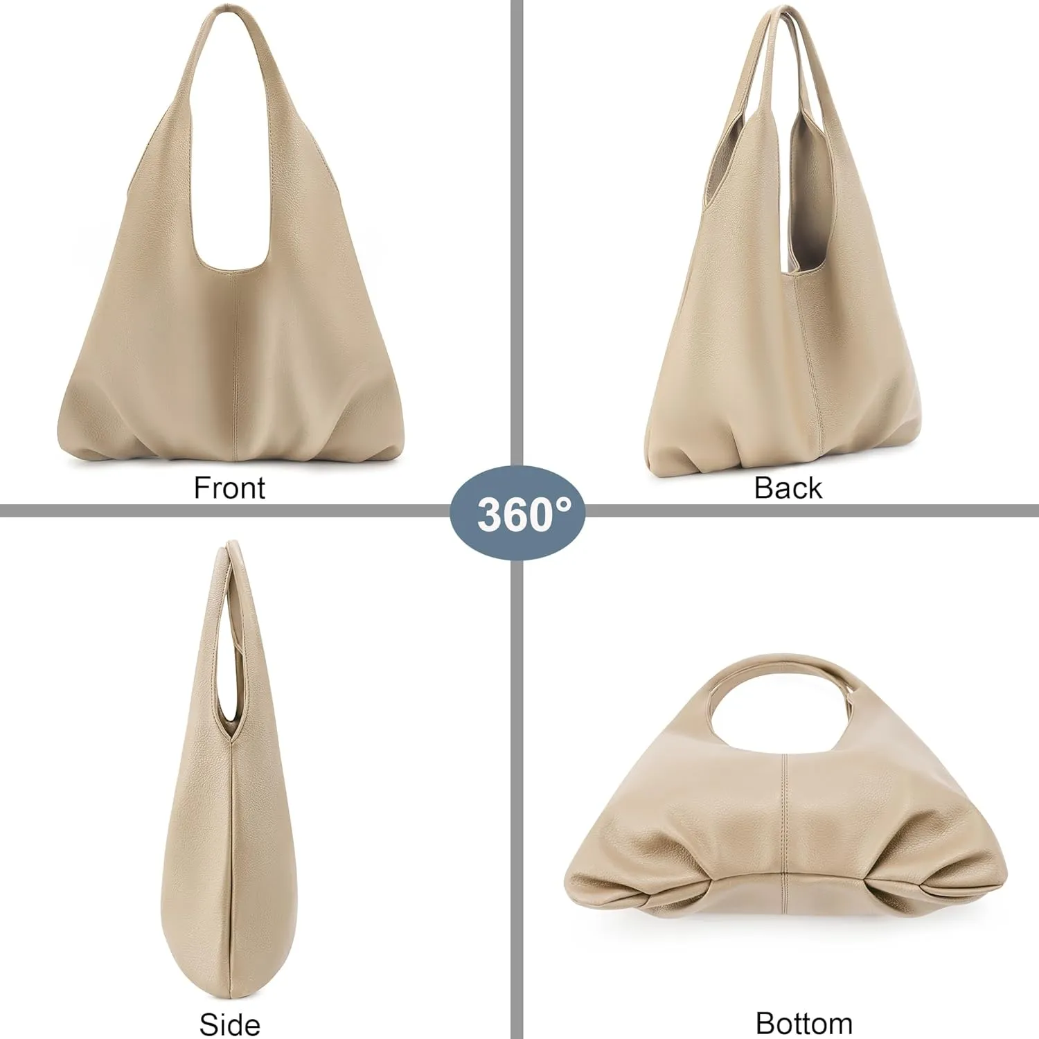 NIUEIMEE ZHOU Slouchy Hobo Bags for Women Retro Vegan Leather Shoulder Handbags with Coin Purse