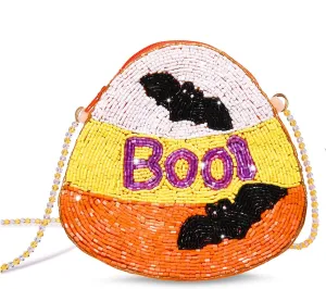 NLCAC Halloween Purse Beaded Hocus Pocus BOO Bats Crossbody Bag Novelty Shoulder Bag Halloween Gifts for Girls Women