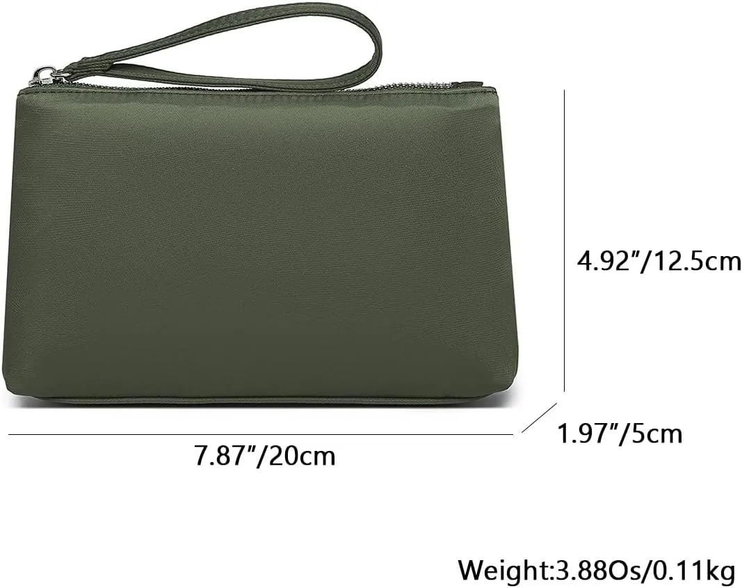 Nylon Wristbands Bag Makeup Pouch for Purse Waterproof Wristbands Bag with Zipper Pocket Credit Card Pouch