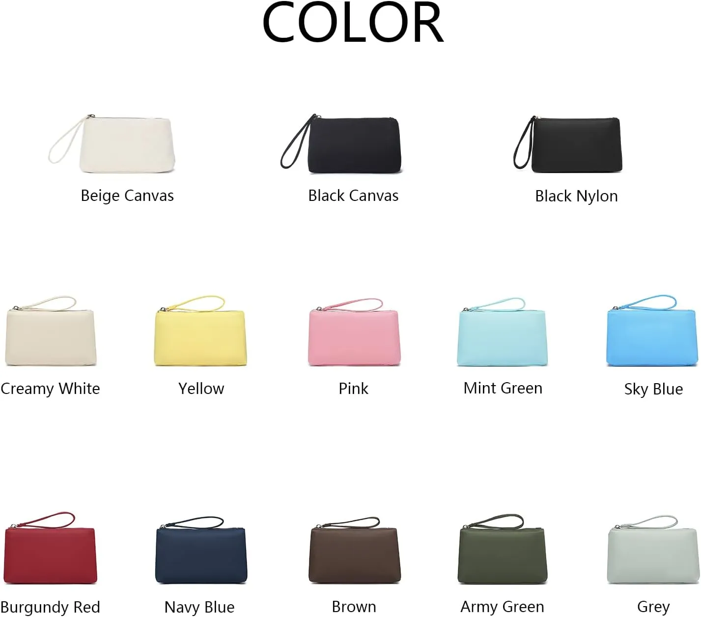 Nylon Wristbands Bag Makeup Pouch for Purse Waterproof Wristbands Bag with Zipper Pocket Credit Card Pouch