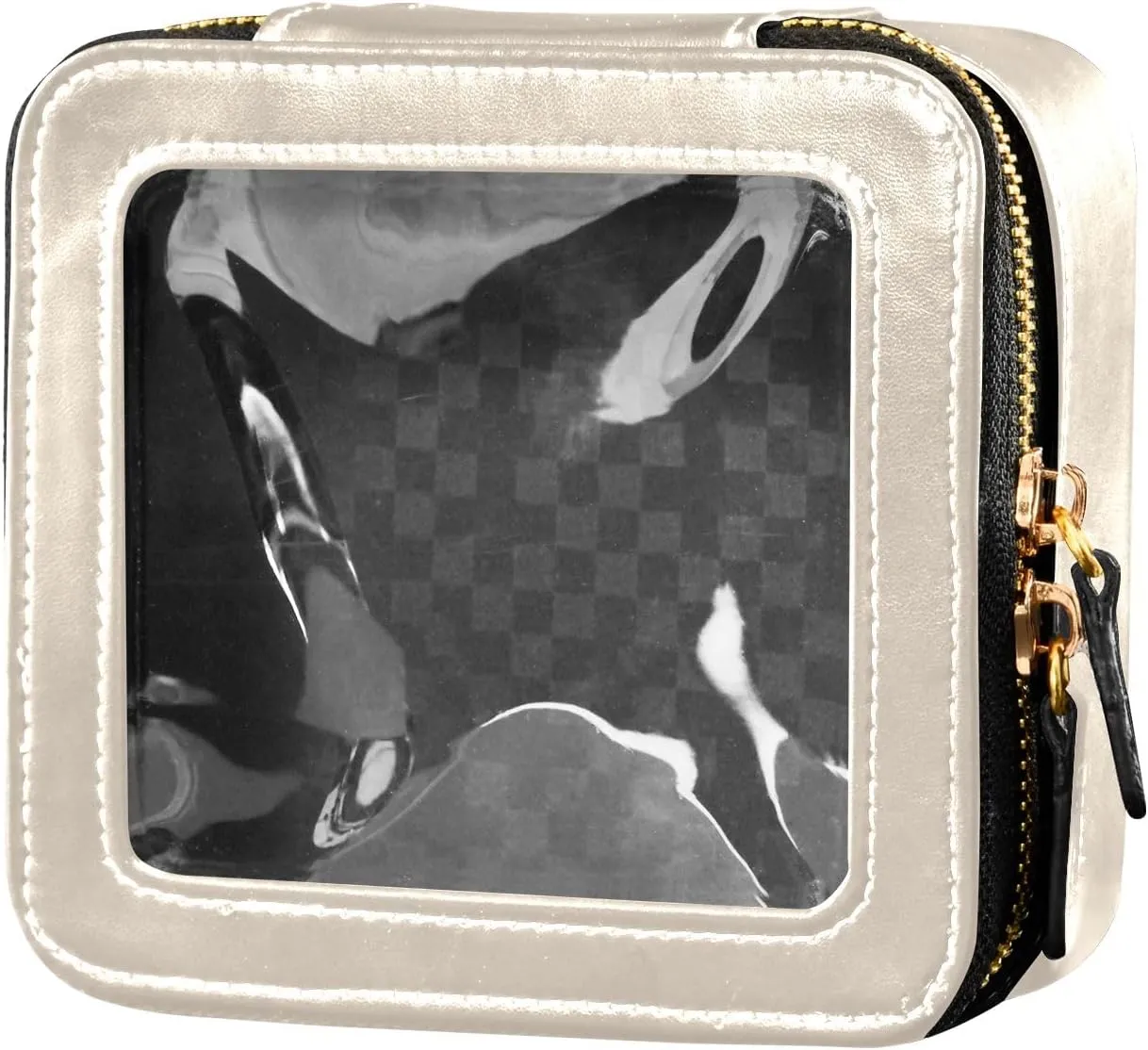 ODAWA Car Cosmetic Bag Antique White Cute Makeup Bag Travel Cosmetic Organizer Bag Travel Makeup Bag Small Pouch