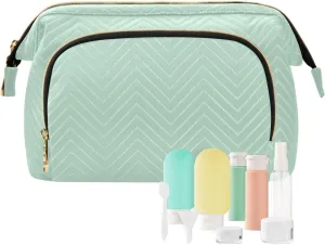 ODAWA Cosmetic Bags Horizon Blue Travel Makeup Organizer Case Toiletry Makeup Bags for Traveling Women