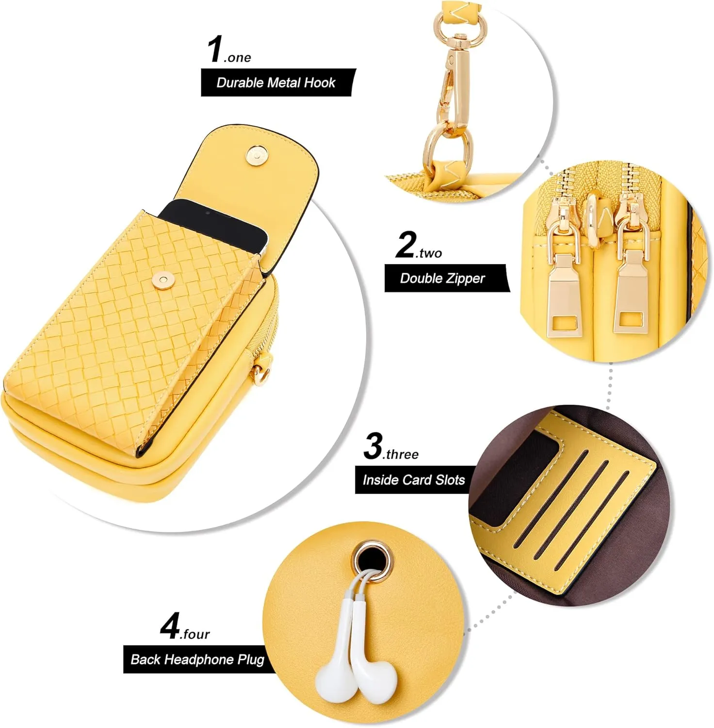OIDERY Small Crossbody Bags Cell Phone Purse for Women, Leather Shoulder Handbag Wallet Purse with Credit Card Slots