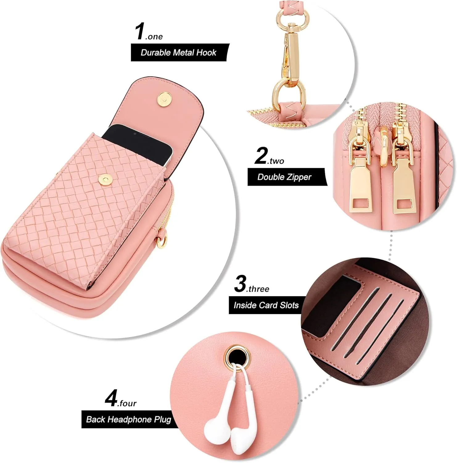 OIDERY Small Crossbody Bags Cell Phone Purse for Women, Leather Shoulder Handbag Wallet Purse with Credit Card Slots
